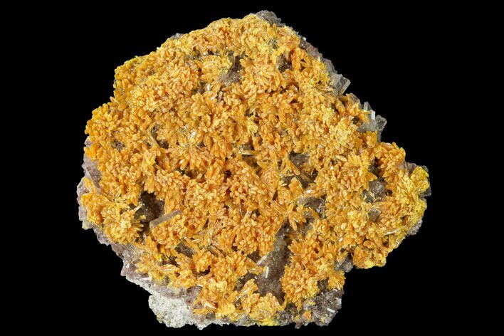Orpiment on Barite Crystals - Peru #169064